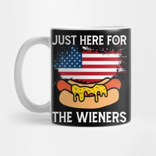 Hot Dog I'm Just Here For The 4Th Of July Mug